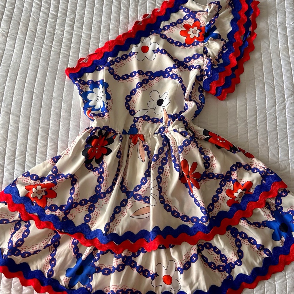 Floral Chain Print Midi Dress